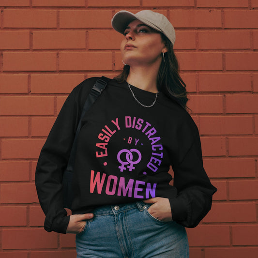 Easily Distracted By Women | Premium heavyweight long sleeve shirt - The Sapphic Company