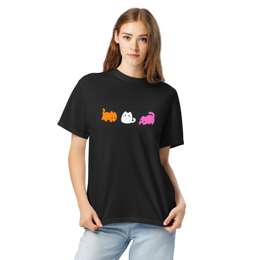 Subtle Lesbian Flag | Cute Cats | T-shirt - The Sapphic Company