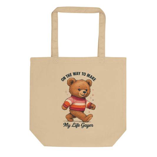 Teddy with Lesbian Flag Sweater | Eco Tote Bag - The Sapphic Company