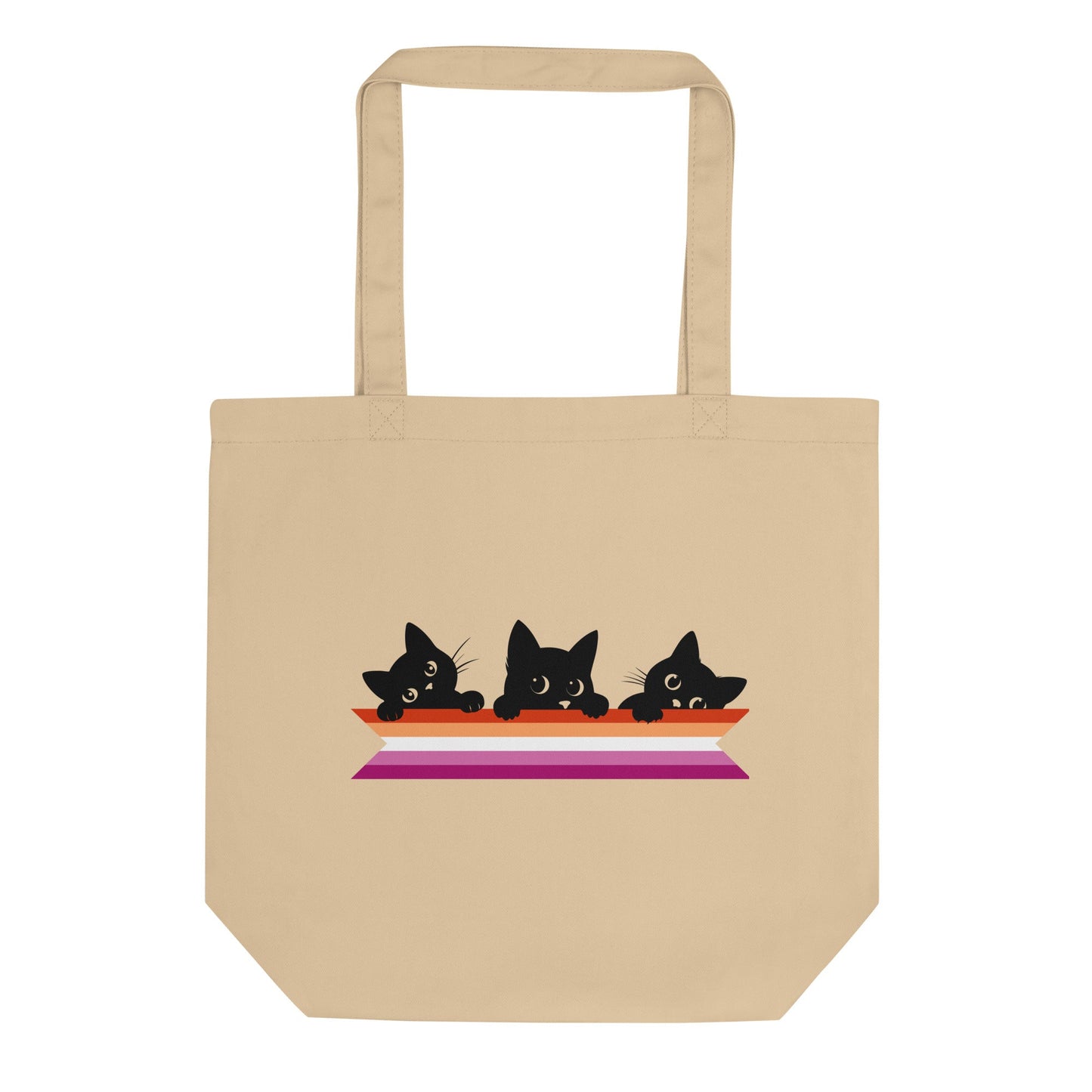 Cute Cats Holding Lesbian Flag | Eco Tote Bag - The Sapphic Company