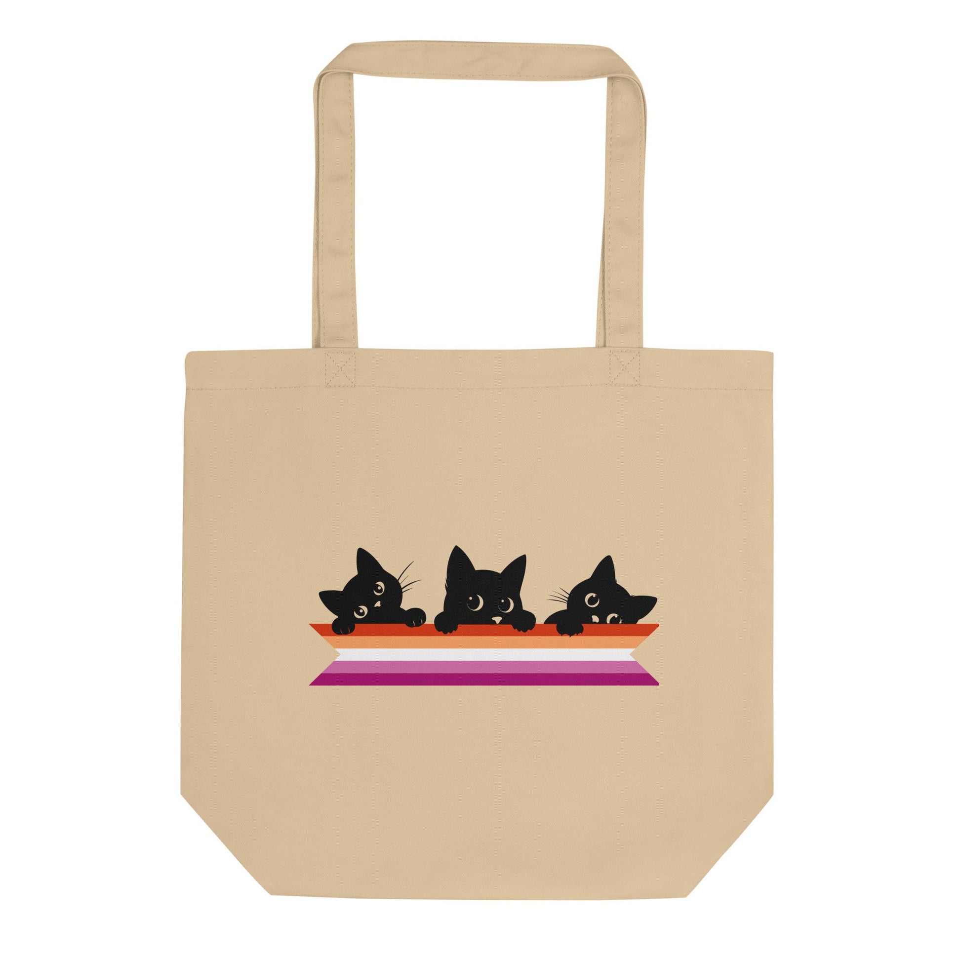 Cute Cats Holding Lesbian Flag | Eco Tote Bag - The Sapphic Company