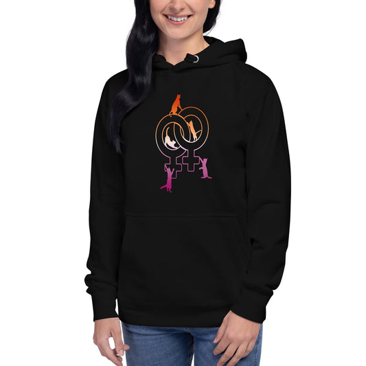 Double Venus with Cats | Premium Hoodie - The Sapphic Company