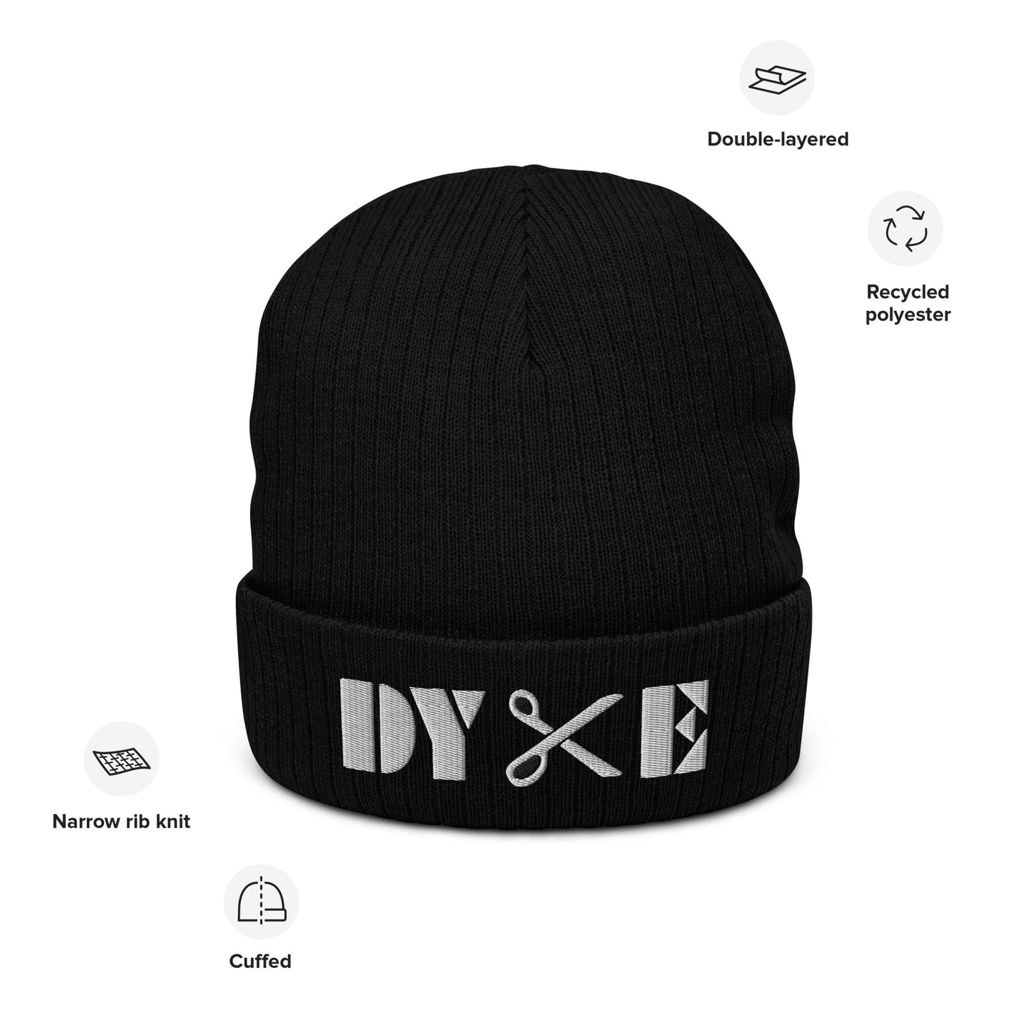 Dyke | Embroidered Ribbed Knit Beanie - The Sapphic Company