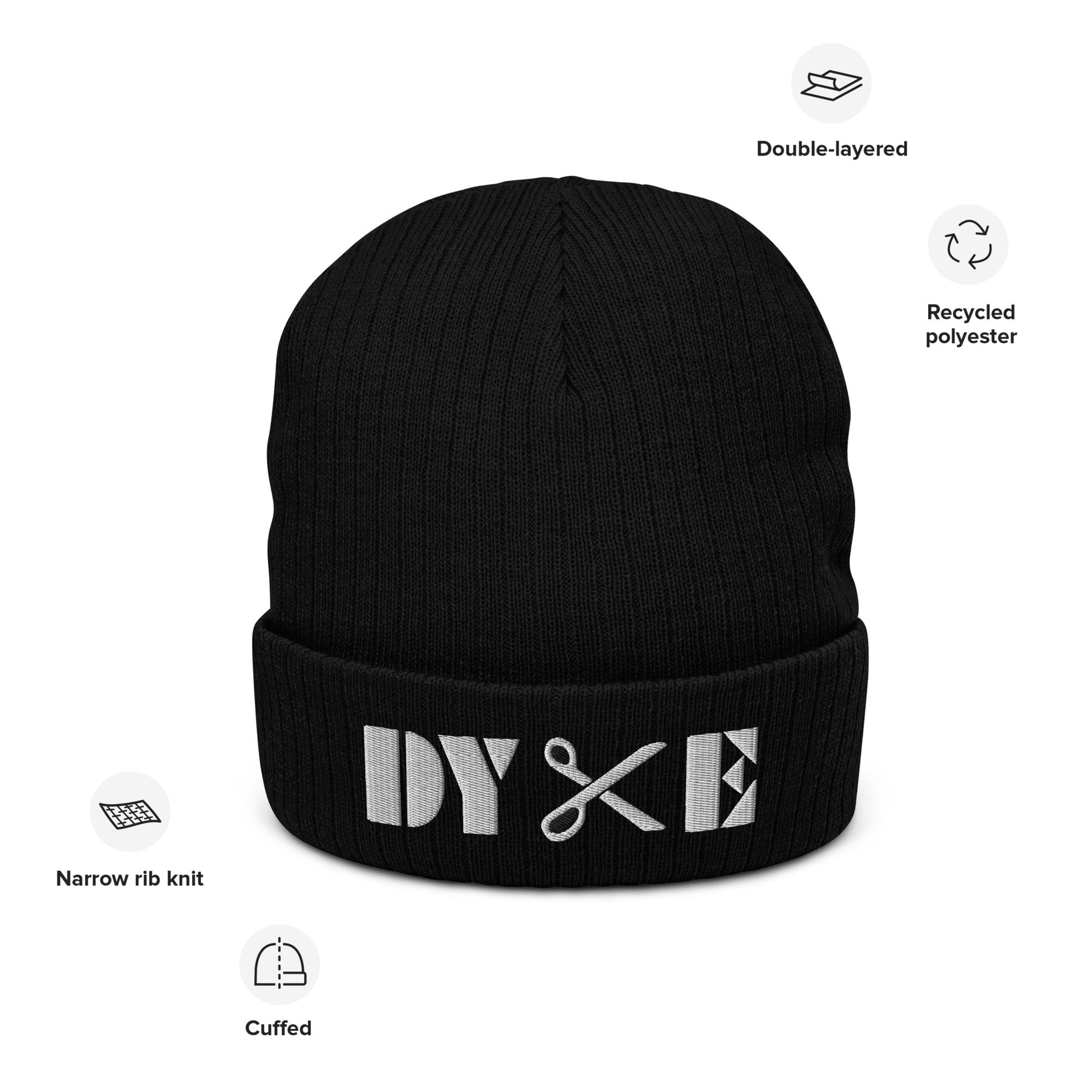 Dyke | Embroidered Ribbed Knit Beanie - The Sapphic Company