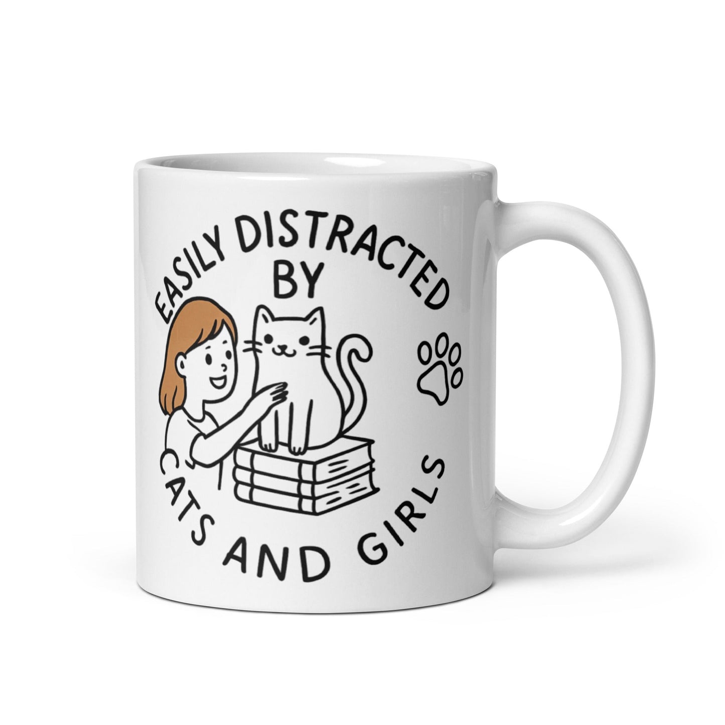Easily Distracted By Cats and Girls | Ceramic Mug - The Sapphic Company
