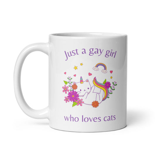 Just a Gay Girl Who Loves Cats | Ceramic Mug - The Sapphic Company