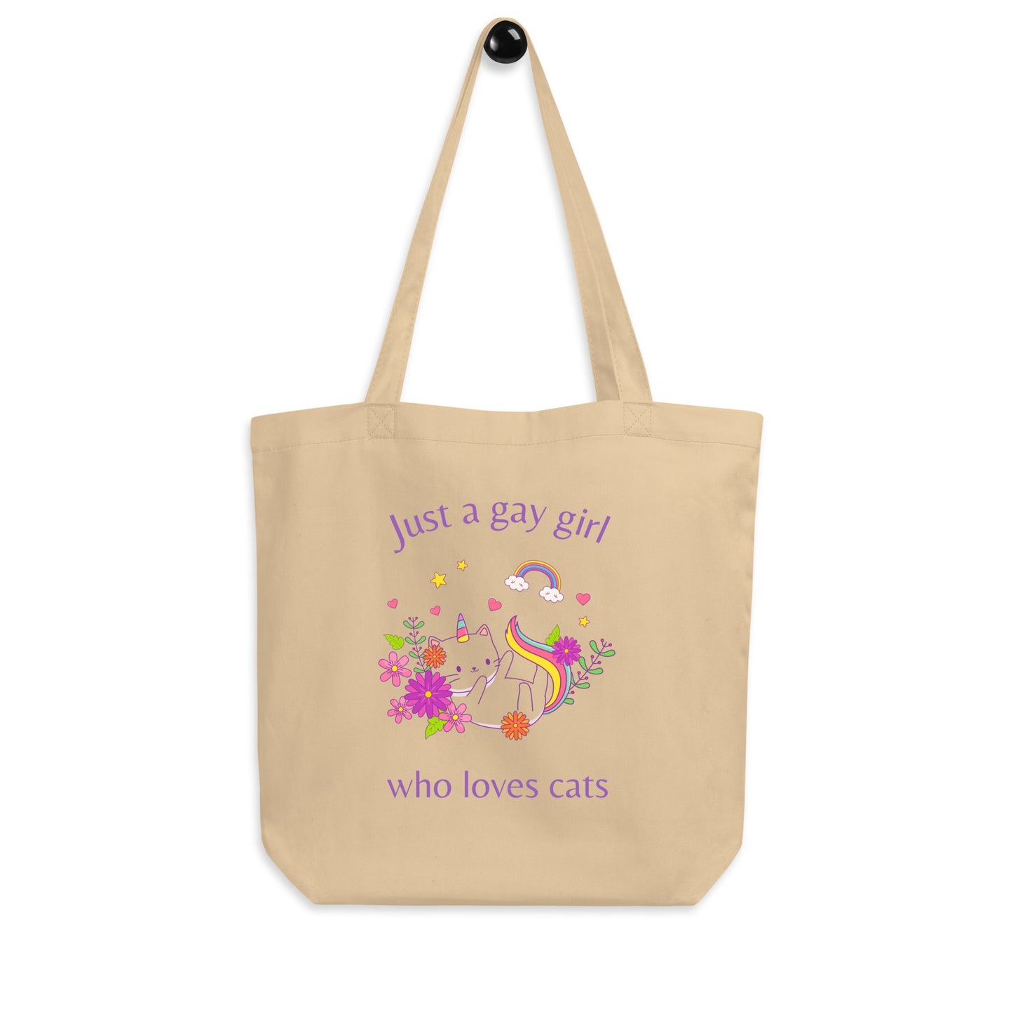Just A Gay Girl Who Loves Cats | Eco Tote Bag - The Sapphic Company