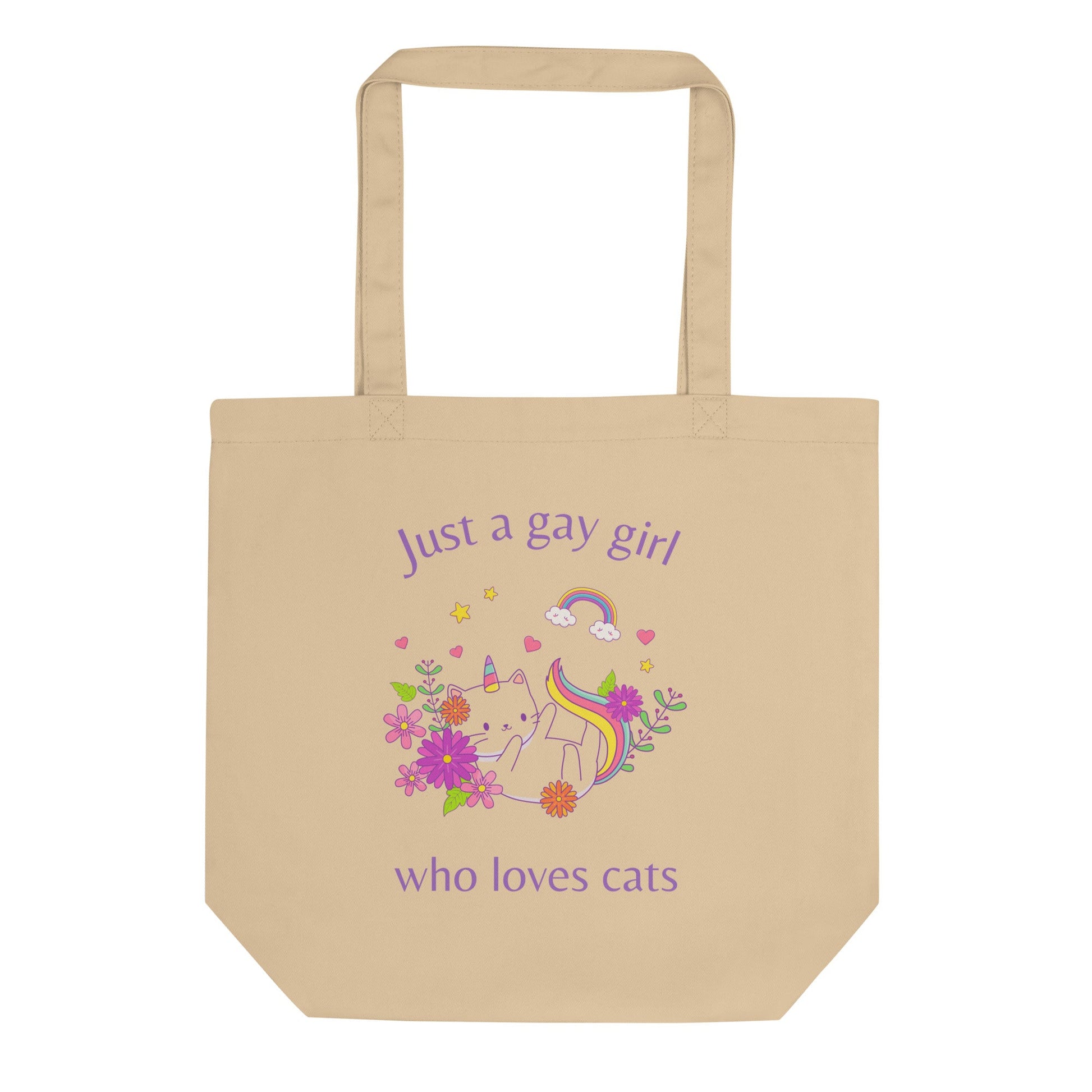 Just A Gay Girl Who Loves Cats | Eco Tote Bag - The Sapphic Company
