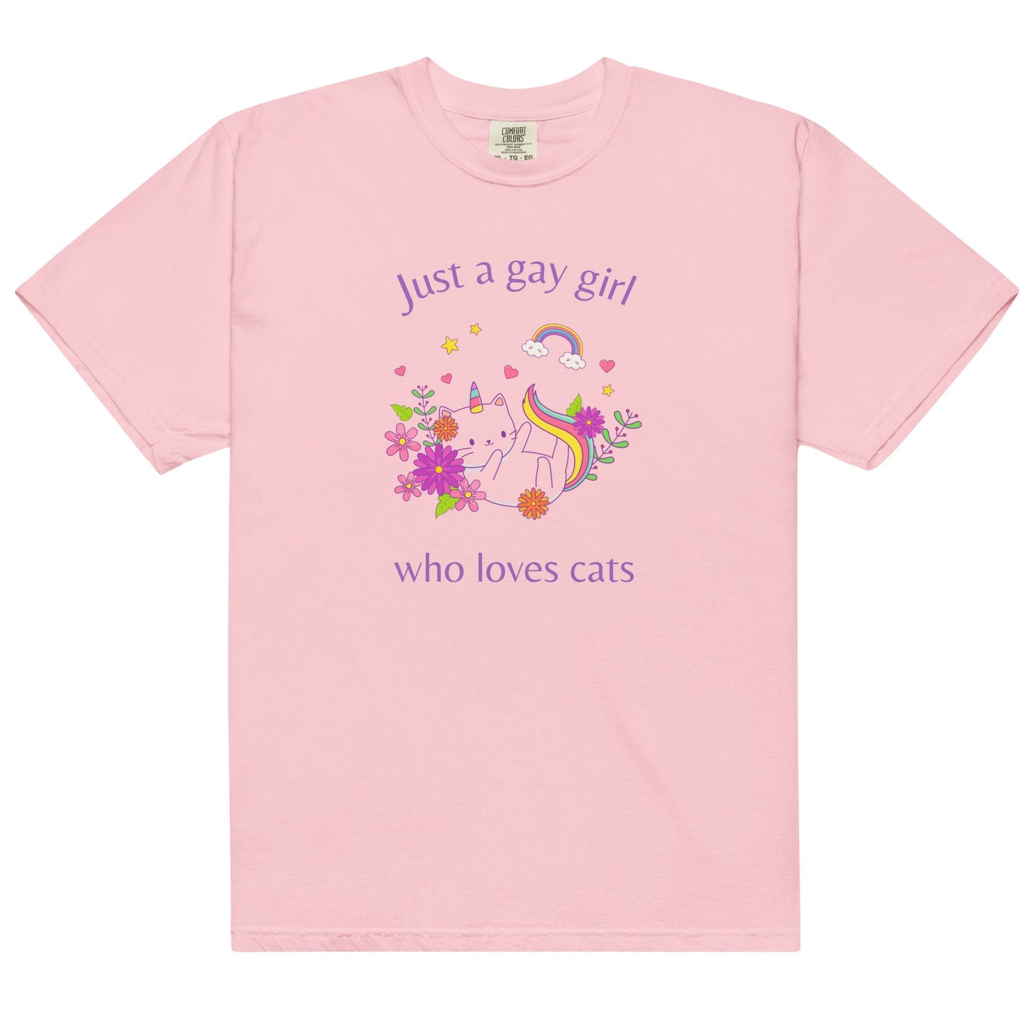 Just A Gay Girl Who Loves Cats | T-shirt - The Sapphic Company