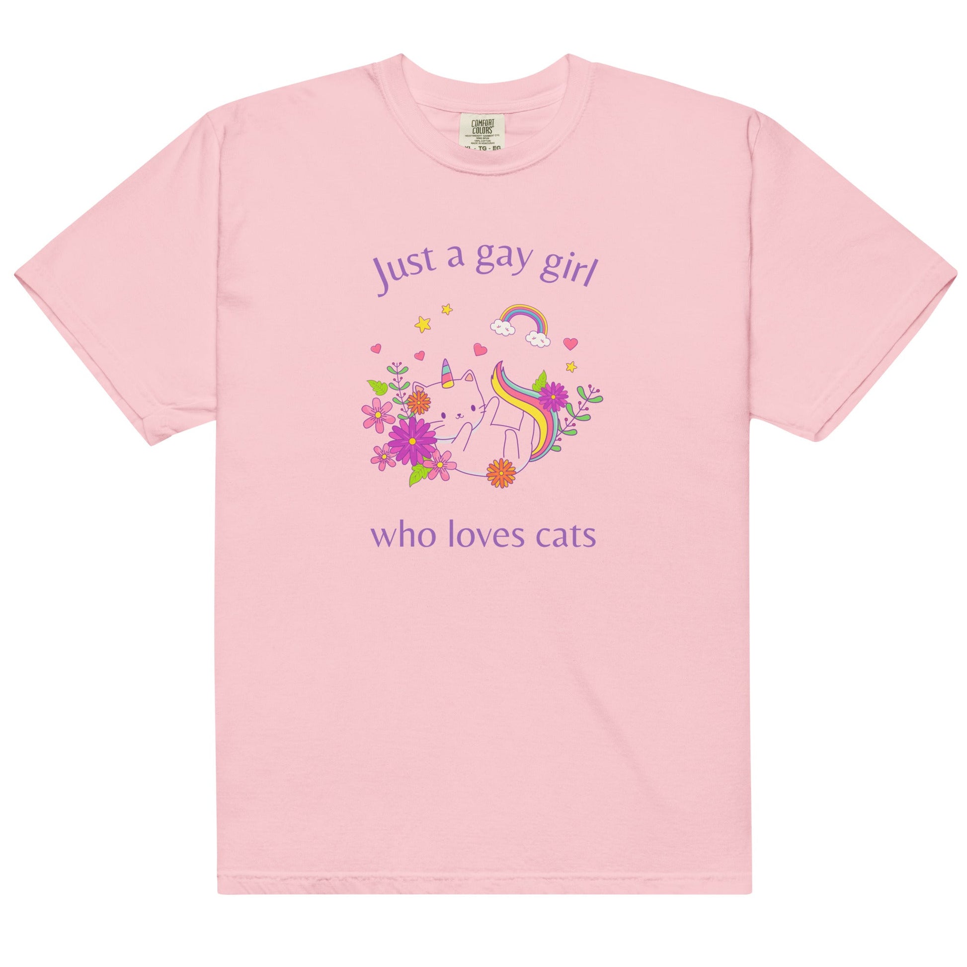 Just A Gay Girl Who Loves Cats | T-shirt - The Sapphic Company