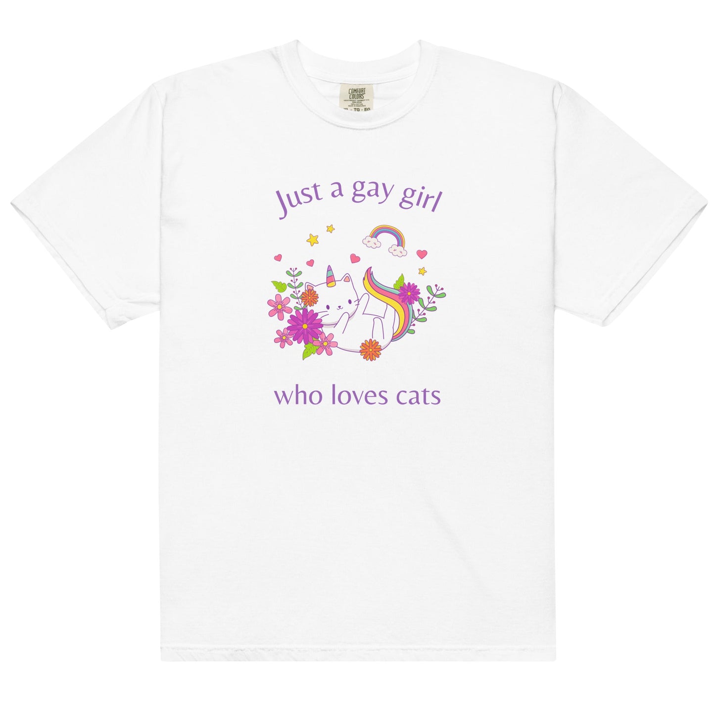 Just A Gay Girl Who Loves Cats | T-shirt - The Sapphic Company