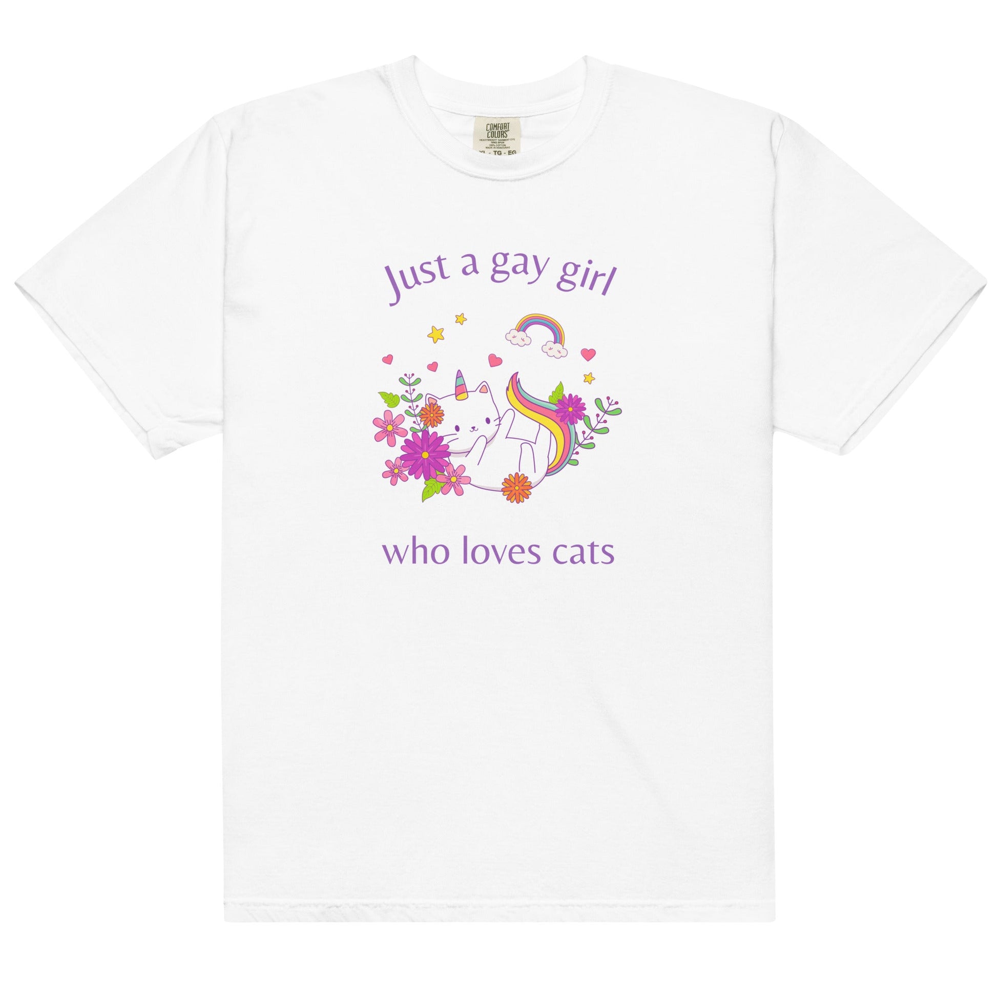 Just A Gay Girl Who Loves Cats | T-shirt - The Sapphic Company