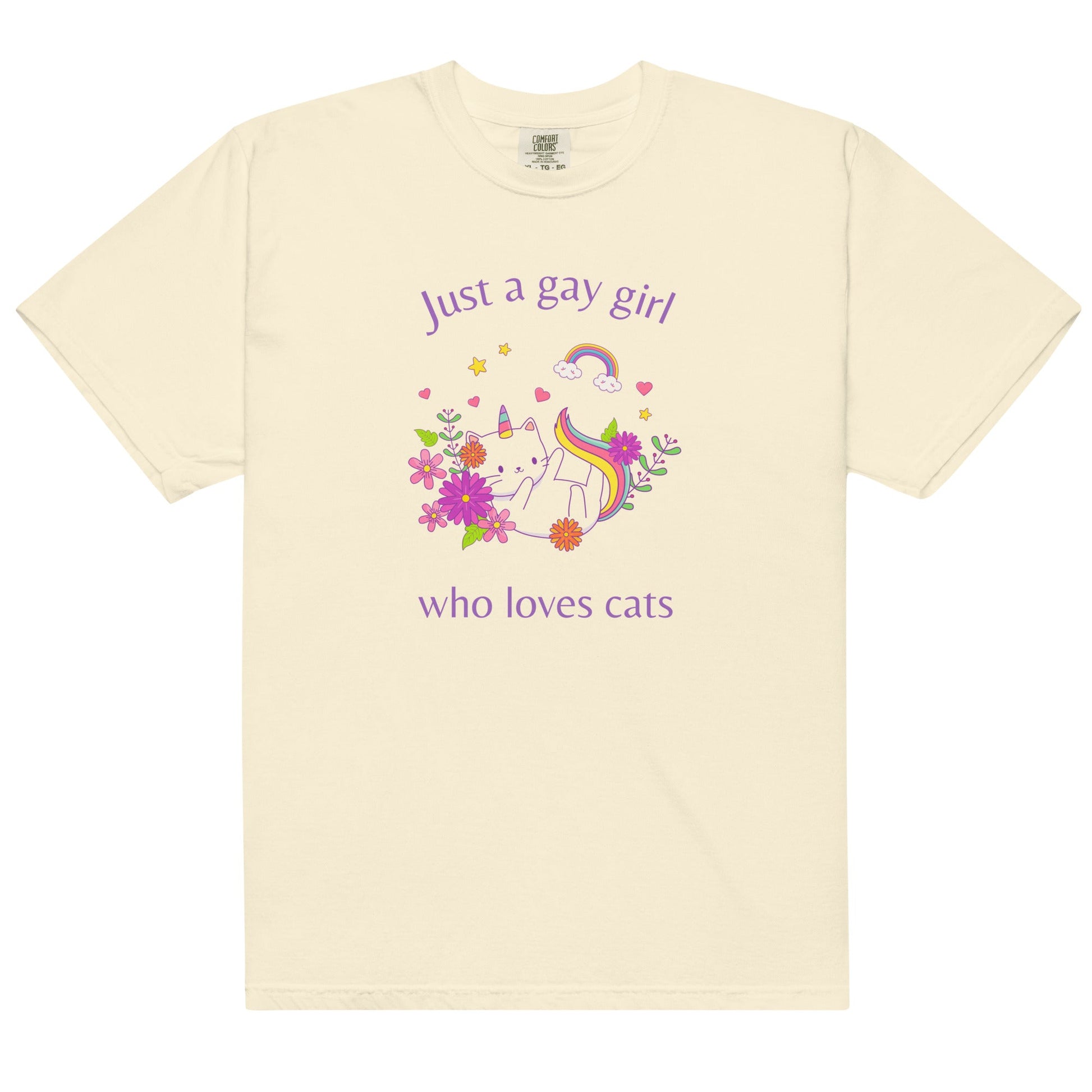 Just A Gay Girl Who Loves Cats | T-shirt - The Sapphic Company