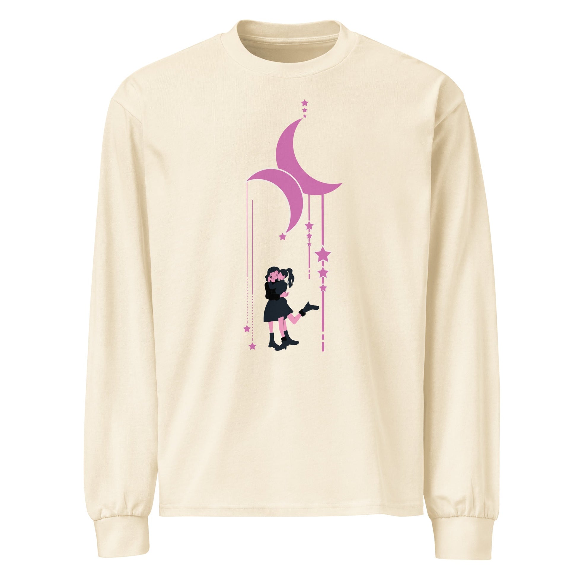 Lesbian Couple Under the Moon | Premium heavyweight long sleeve shirt - The Sapphic Company