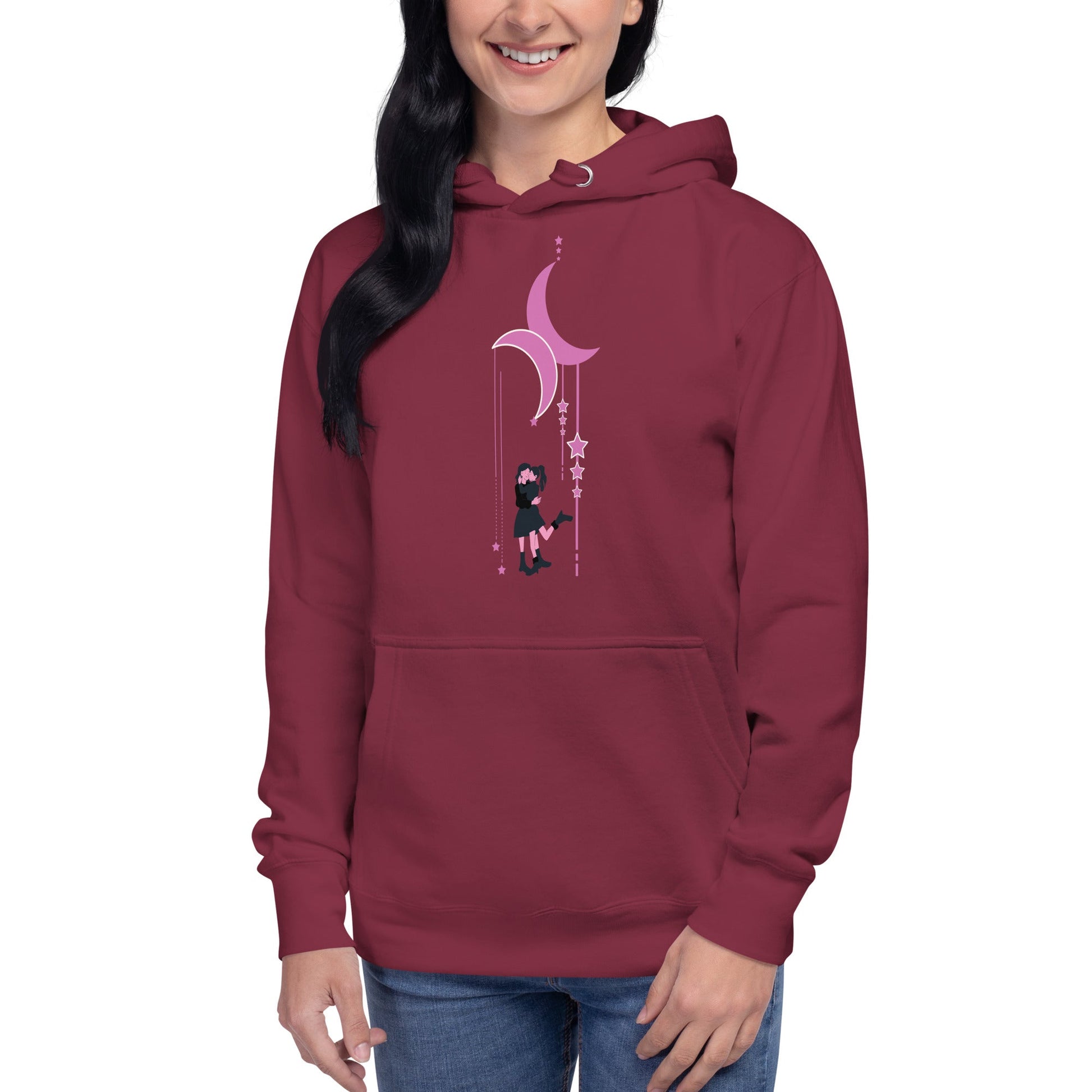 Lesbian Couple Under the Moon | Premium Hoodie - The Sapphic Company