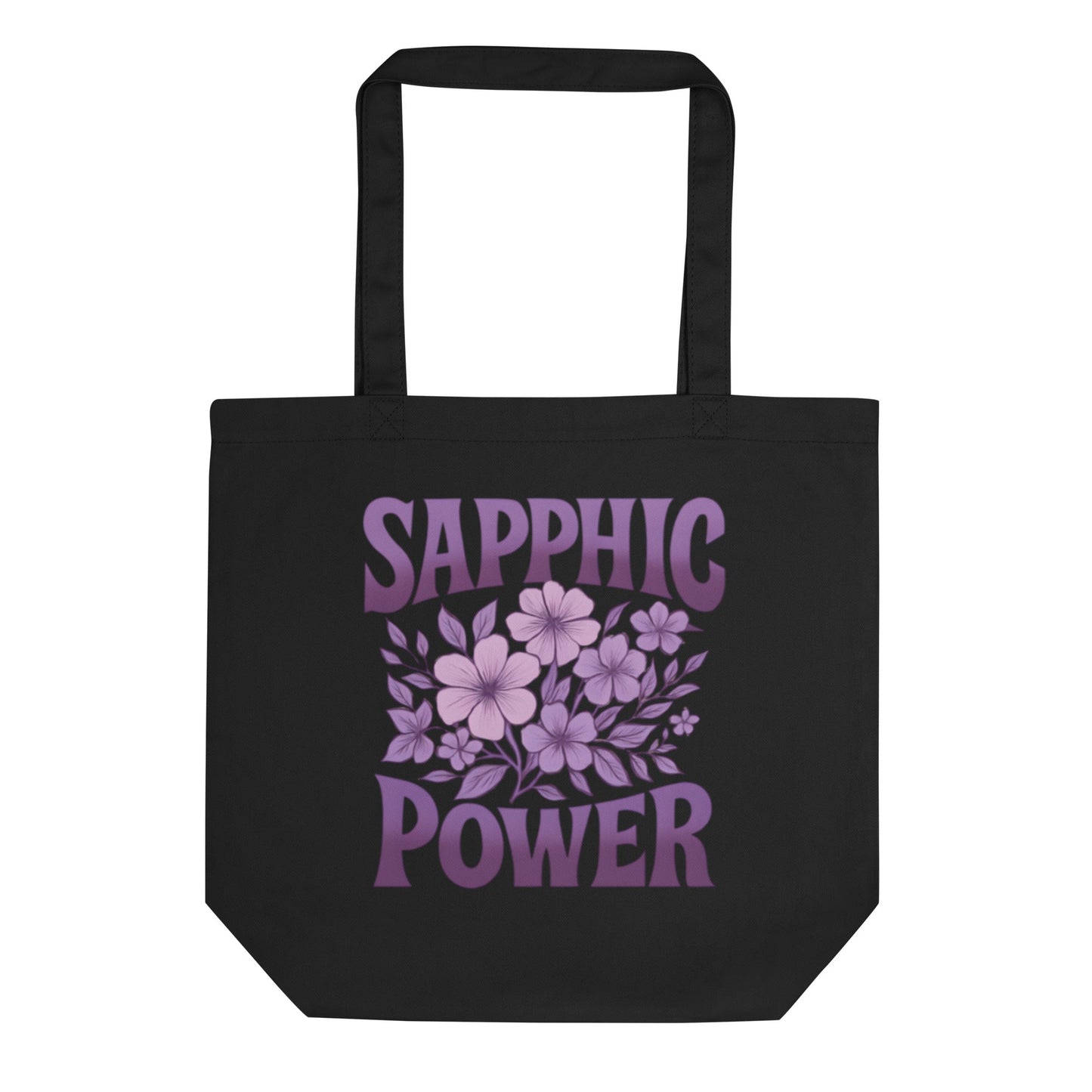Sapphic Power with Flowers | Eco Tote Bag - The Sapphic Company