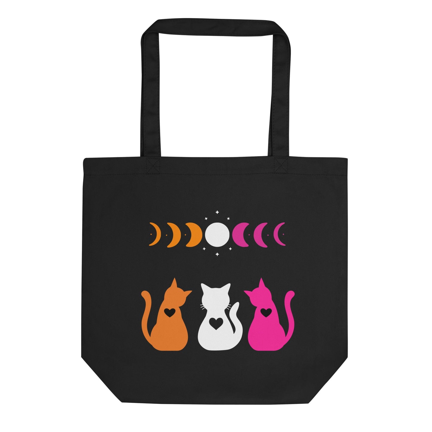 Subtle Lesbian Flag | Cats and Moon Phases | Eco Tote Bag - The Sapphic Company