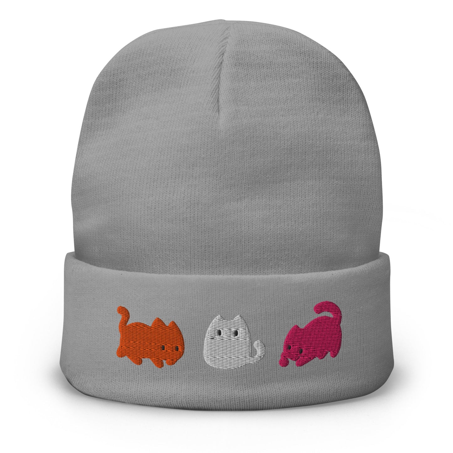 Subtle Lesbian Flag | Cute Cats | Embroidered Beanie - The Sapphic Company