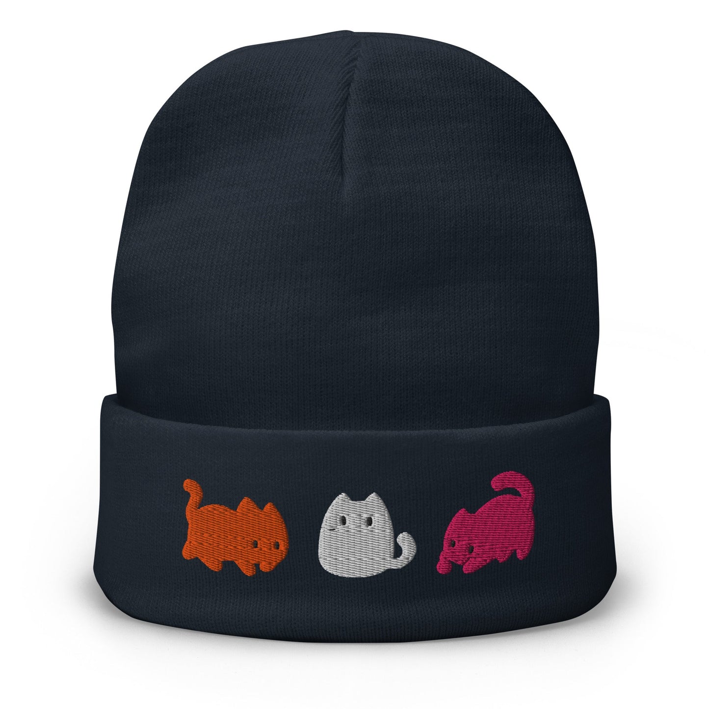 Subtle Lesbian Flag | Cute Cats | Embroidered Beanie - The Sapphic Company