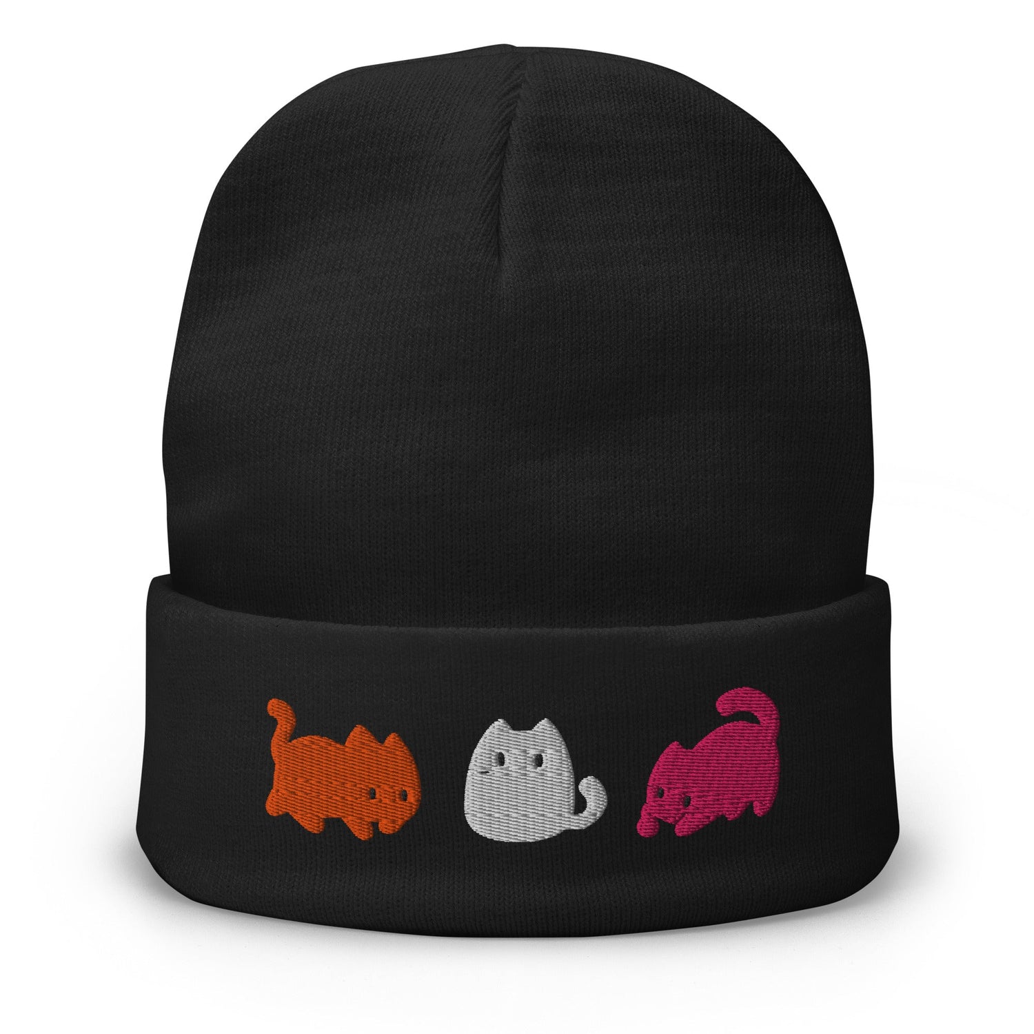 Subtle Lesbian Flag | Cute Cats | Embroidered Beanie - The Sapphic Company