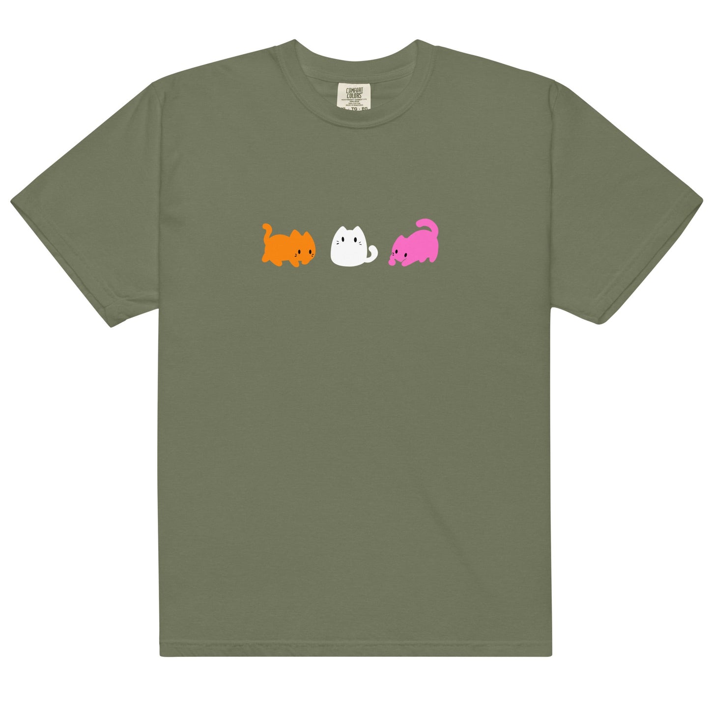 Subtle Lesbian Flag | Cute Cats | T-shirt - The Sapphic Company