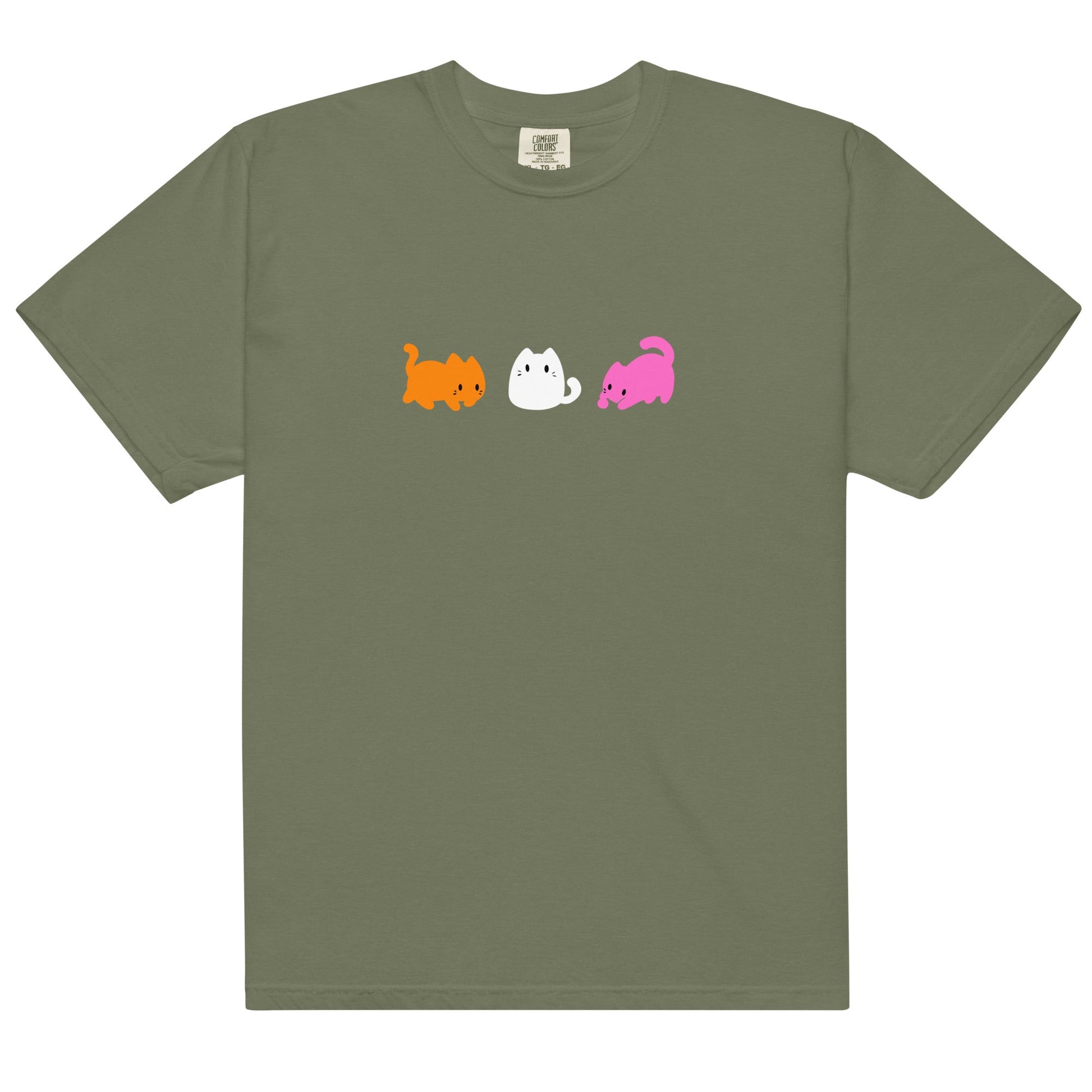 Subtle Lesbian Flag | Cute Cats | T-shirt - The Sapphic Company
