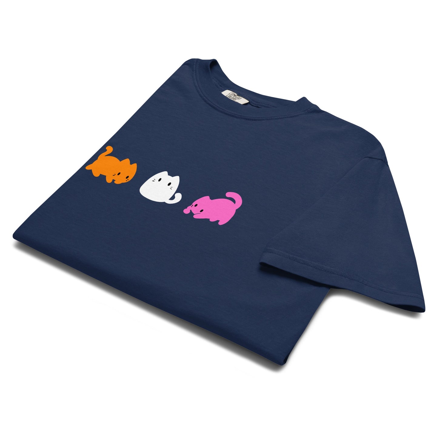 Subtle Lesbian Flag | Cute Cats | T-shirt - The Sapphic Company