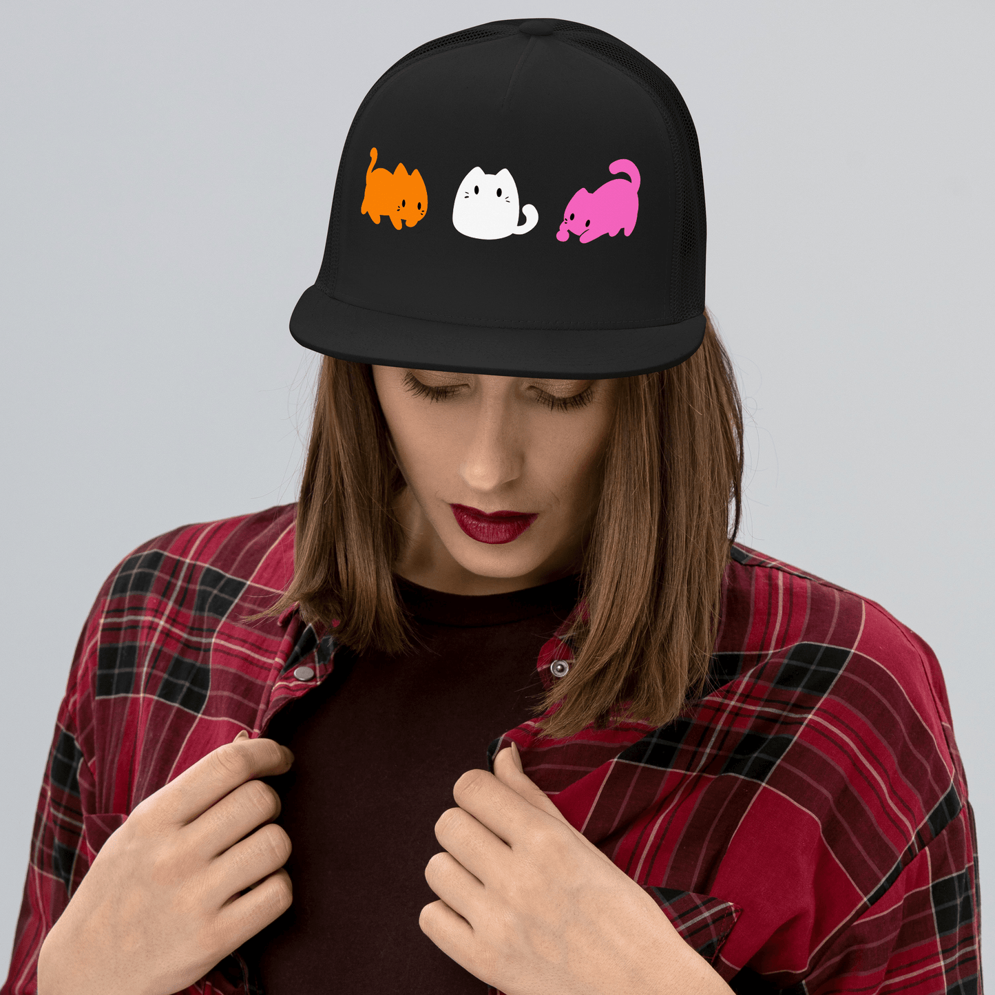 Subtle Lesbian Flag | Cute Cats | Trucker Cap - The Sapphic Company