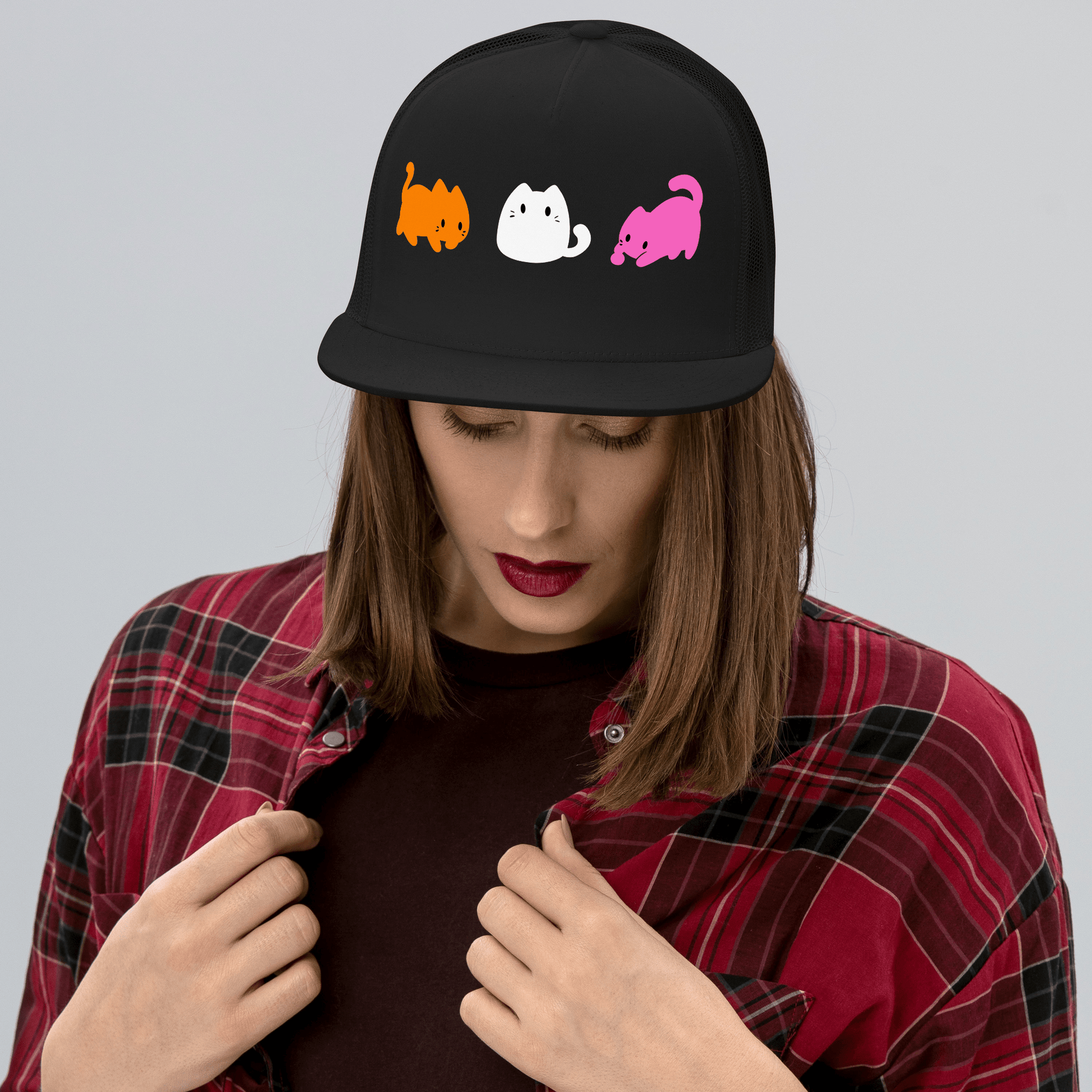 Subtle Lesbian Flag | Cute Cats | Trucker Cap - The Sapphic Company