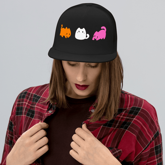 Subtle Lesbian Flag | Cute Cats | Trucker Cap - The Sapphic Company