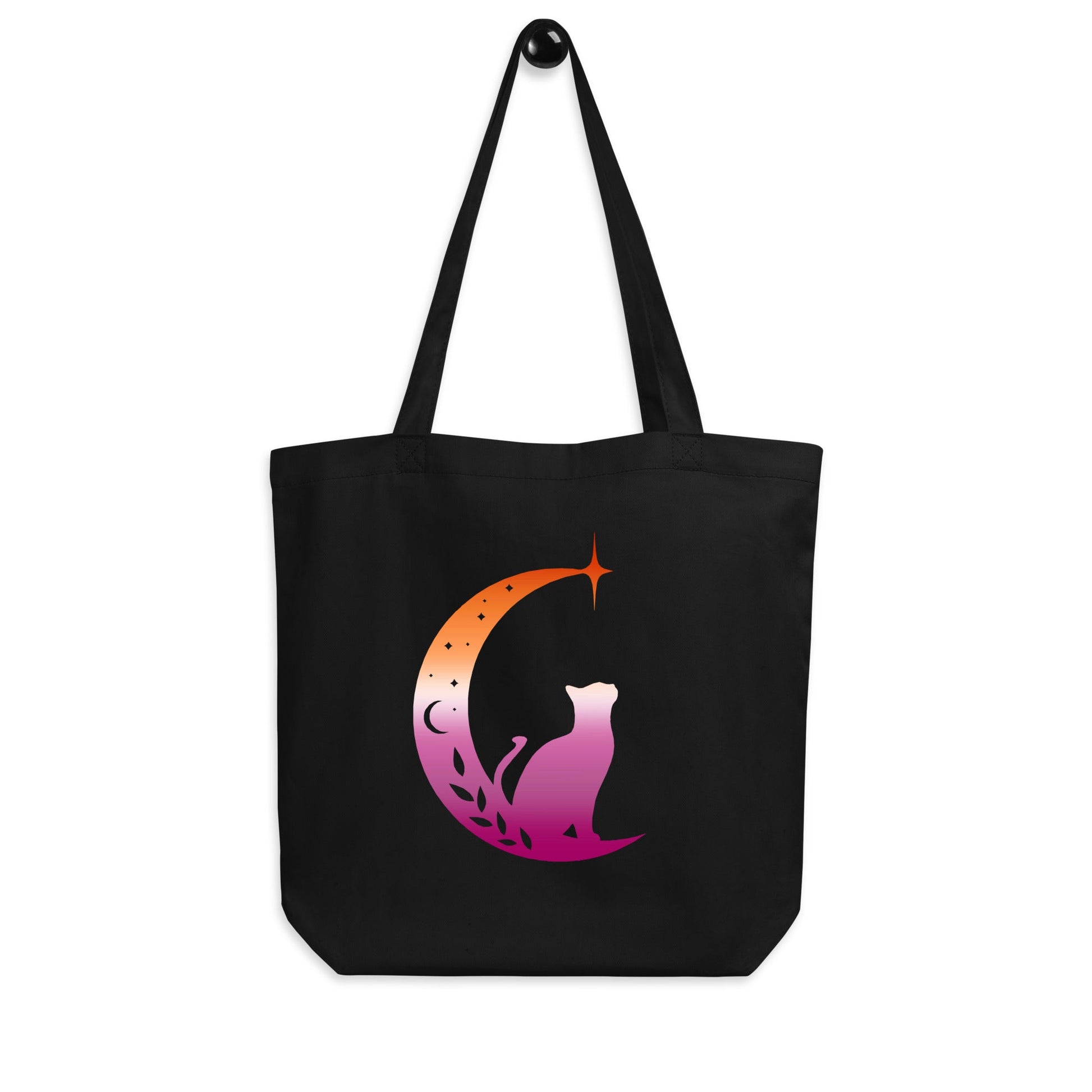Subtle Lesbian Flag | Moonlit Cat | Eco Tote Bag - The Sapphic Company