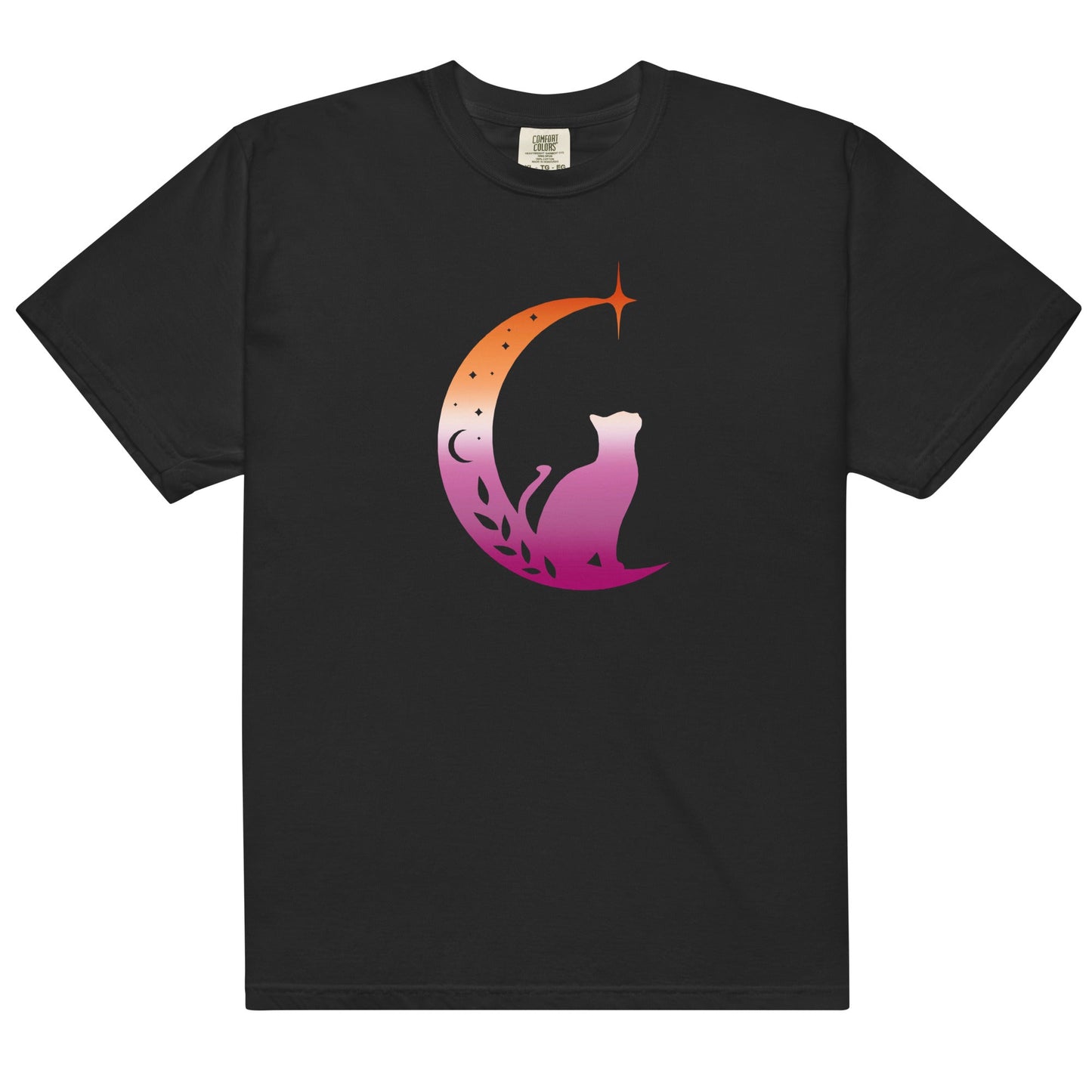 Subtle Lesbian Flag | Moonlit Cat | T-shirt - The Sapphic Company