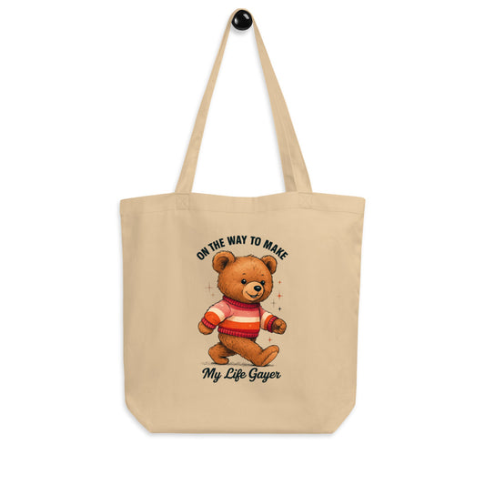 Teddy with Lesbian Flag Sweater | Eco Tote Bag - The Sapphic Company